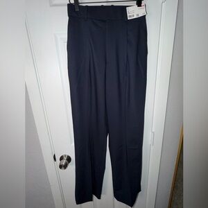 Uniqlo Women's Pleated Wide Pants Navy XS Tall